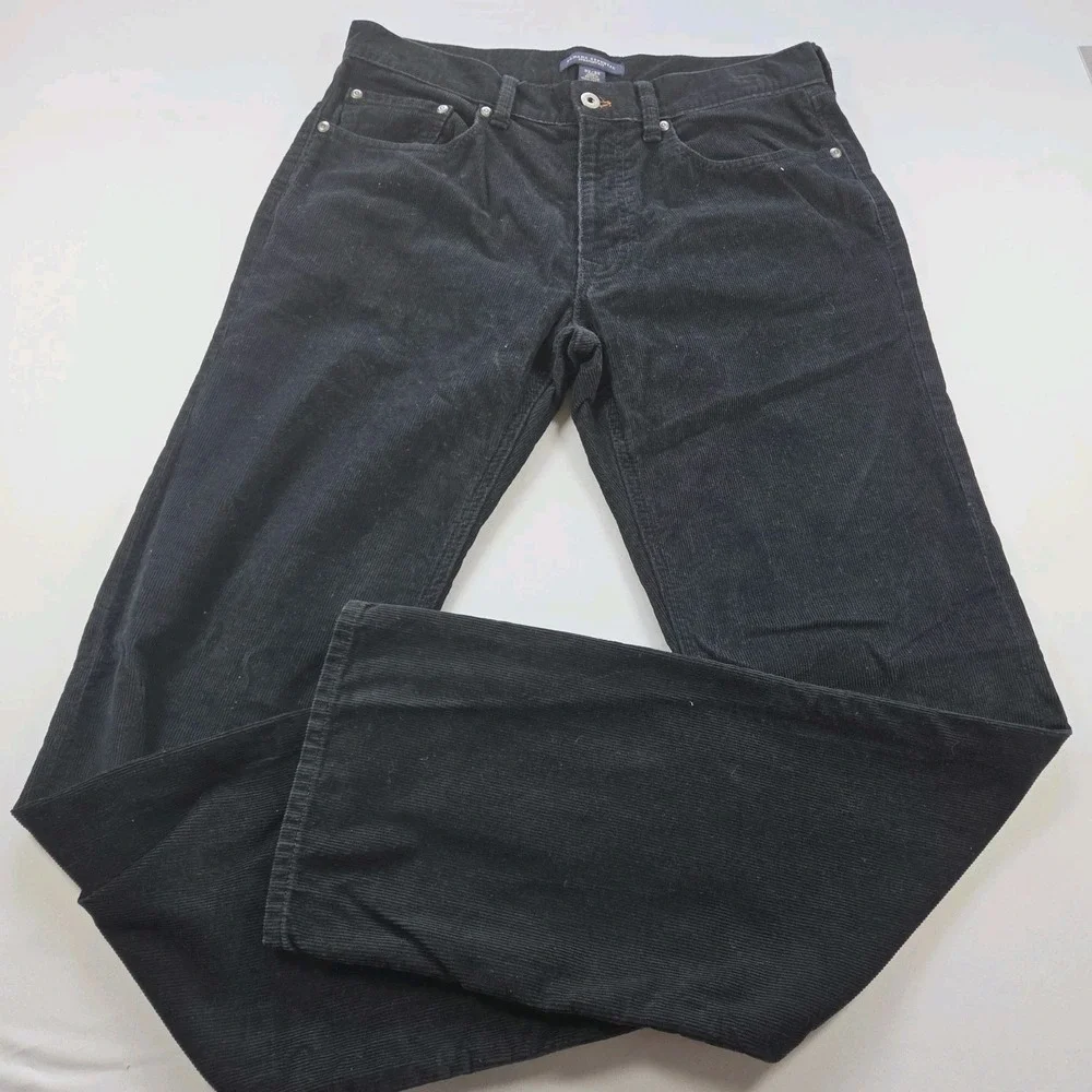 Banana Republic Corduroy Pants Mens 32x32 Black Cotton Straight Leg